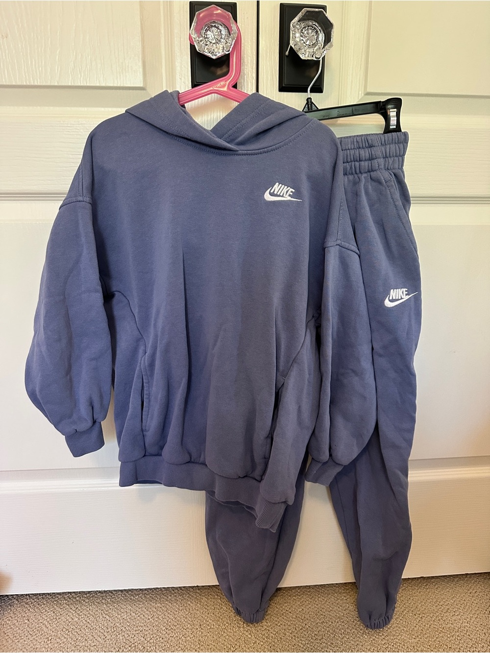 Nike Kids Purple Hoodie & Jogger Set Sz Small